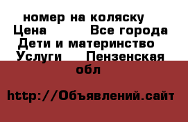 номер на коляску  › Цена ­ 300 - Все города Дети и материнство » Услуги   . Пензенская обл.